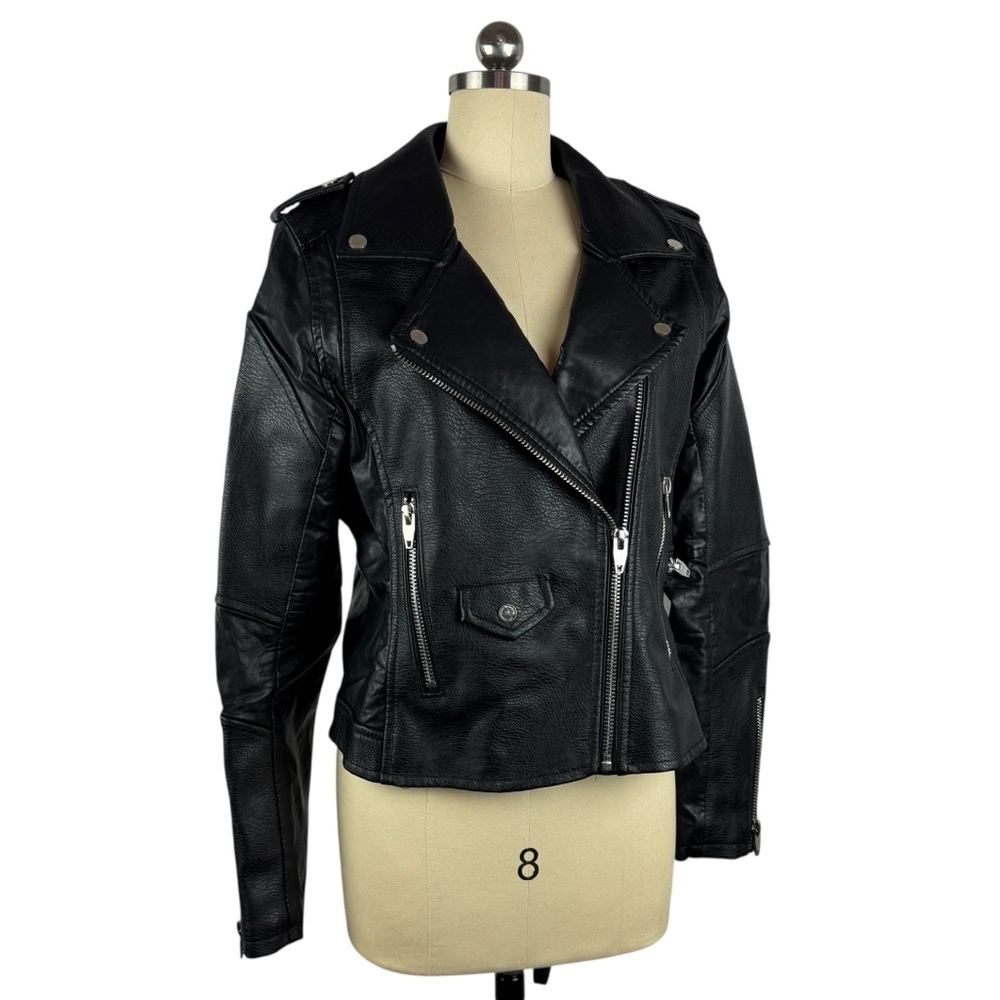 Blank NYC Life Changer Moto Jacket Asymmetrical Zipper Vegan Leather